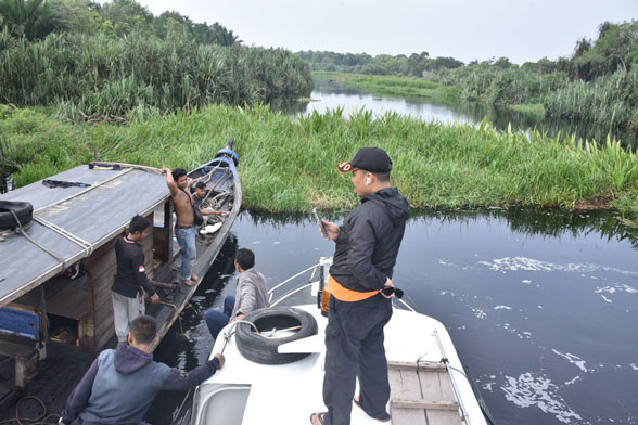 Pasca Banjir, Wabup Bagus Santoso Cek Normalisasi Aliran Sungai Siak Kecil