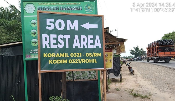 Koramil 0321-05/RM Siapkan Rest Area Bagi Pemudik Lebaran 1445 H