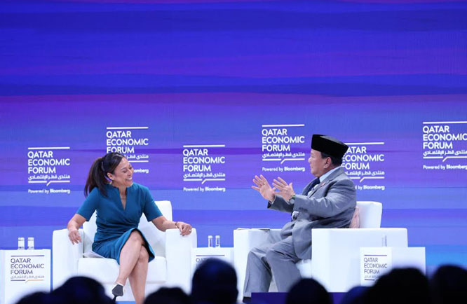 Menhan Prabowo Bicara di Qatar Economic Forum, Bahas Pembangunan Negara