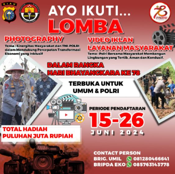 HUT Bhayangkara ke-78, Polda Riau Taja Lomba Fotografi dan Video ILM