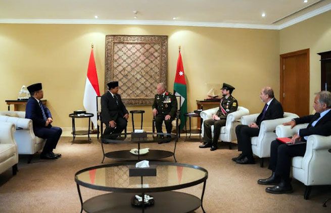 Menhan Prabowo Bertemu Raja Yordania Abdullah II