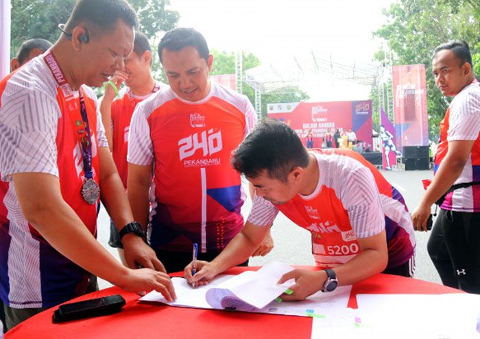 Pj Wako Pekanbaru Teken NPHD Bersama Dandim dan Kapolresta Pekanbaru