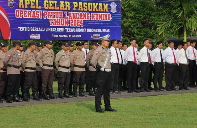 Polres Kuansing Apel Gelar Pasukan Ops Patuh Lancang Kuning 2024