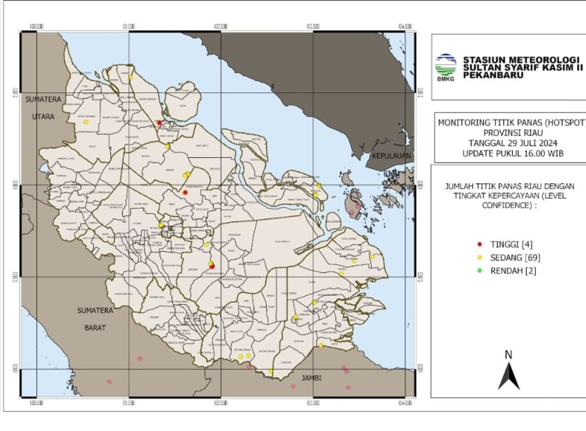 Hotspot Riau Bertambah, Total 75 Titik