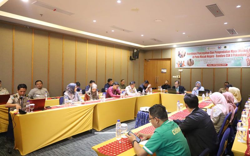 Bandara Internasional SSK II Pekanbaru dan Balai Kekarantinaan Kesehatan Kelas I Pekanbaru Gelar Rakor Pencegahan dan Pengendalian Cacar Monyet