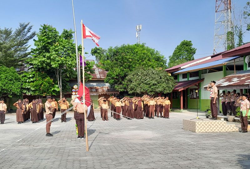 Kwaran 08 Tambang Gelar Upacara Peringatan Hari Pramuka ke-63