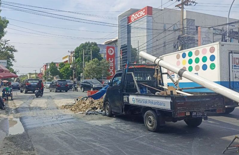 Sudah Mulus Digali Lagi, Pemprov Riau Minta PDAM Perbaiki Jalan Ahmad Yani Seperti Semula
