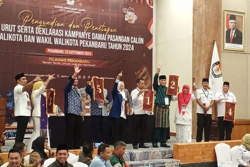Ini Nomor Urut Paslon Peserta Pilwako Pekanbaru 2024