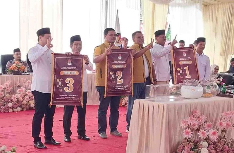 Ini Nomor Urut 3 Paslon Peserta Pilbup Kuansing 2024