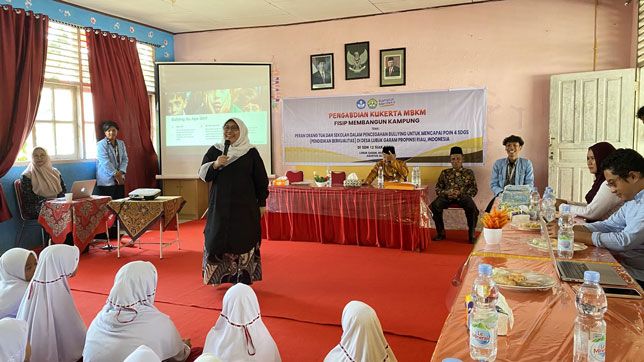 Kukerta di Desa Lubuk Garam, Mahasiswa Unri Bersama Dosen HI Gelar Sosialisasi Bullying