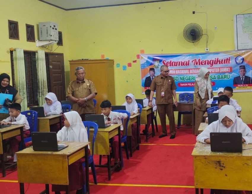Dikunjungi Plt Kabid Dikdas, ANBK 2024 di UPT SDN 011 Desa Baru Lancar