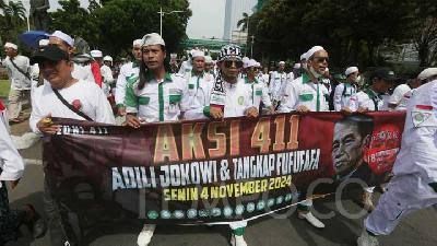 Reuni 411 di Patung Kuda, Massa Minta Adili Jokowi dan Tangkap Fufufafa