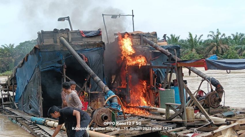 Polisi Tertibkan 18 PETI di Pulau Buaya