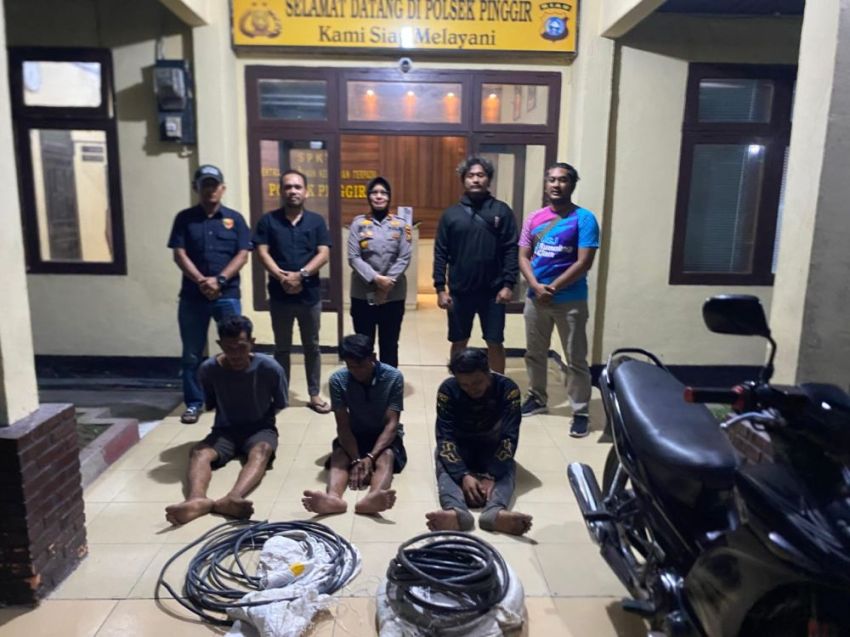 Tiga Maling Kabel Lampu Tol Permai Ditangkap