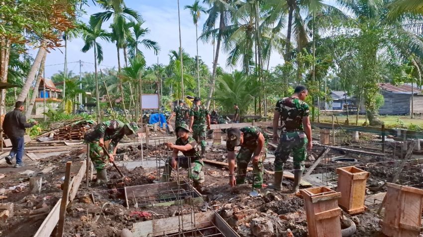 Kodim 0314/Inhil Wujudkan Pembangunan Infrastruktur di Tempuling melalui TMMD ke-123