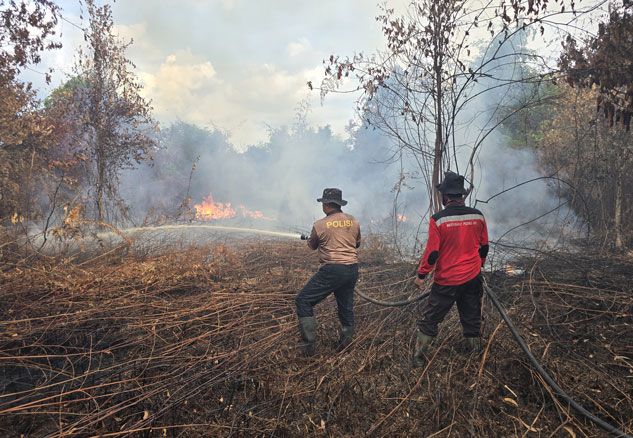 Dikomandoi Polsek Bengkalis, Tim Gabungan Bersinergi Padamkan Karhutla Selama 14 Hari