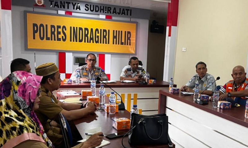 Rakor Lintas Sektoral Bersama Satlantas Polres Inhil, Bahas Rencana Sekolah Percontohan Tertib Lalu Lintas