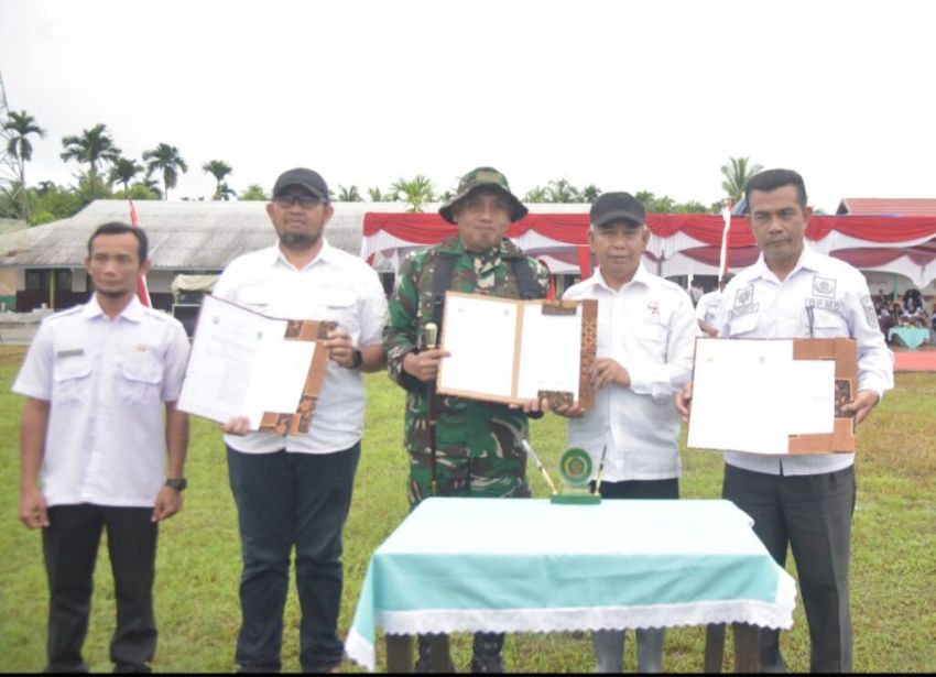 Pj Bupati Inhil Resmikan TMMD ke-123 di Desa Mumpa