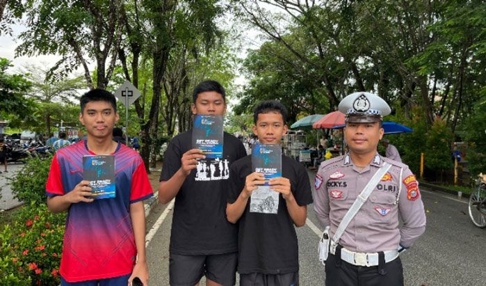 Satlantas Polres Inhil Sosialisasikan Riau Bhayangkara Run 2025 di Car Free Day, Ada Layanan Cek Kesehatan Gratis