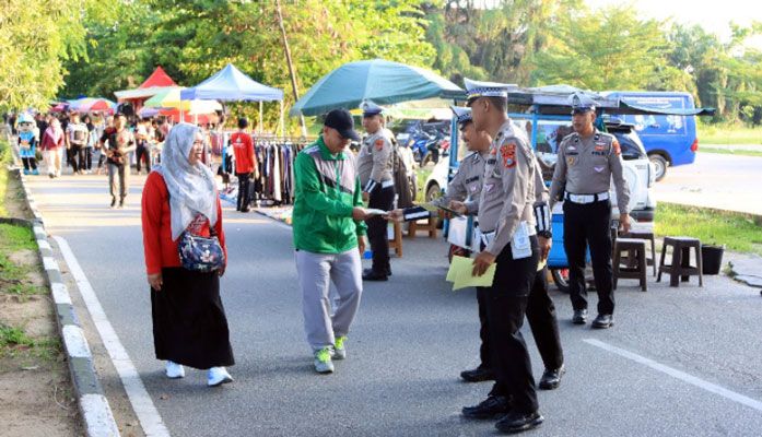 Sukseskan Riau Bhayangkara Run 2025, Polres Inhil Sosialisasi di Car Free Day