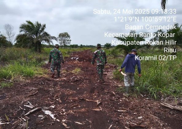 Patroli Karhutla di Desa Bagan Cempedak, Danramil 02/TP: Nihil Titik Api