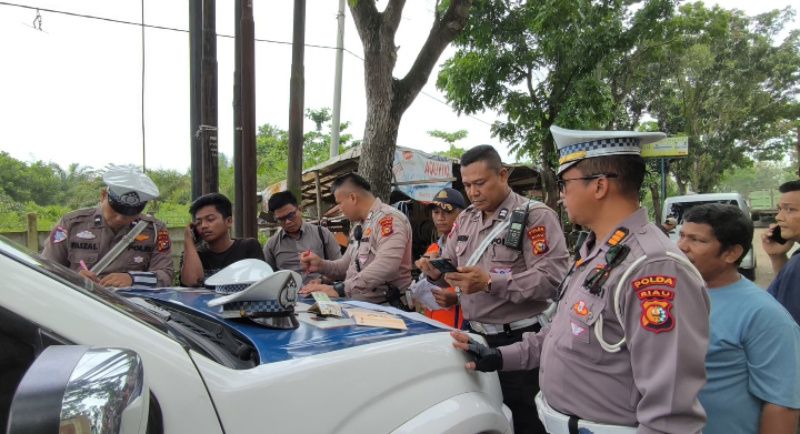 Razia Gabungan, Ditlantas Polda Riau Tindak 76 Kendaraan