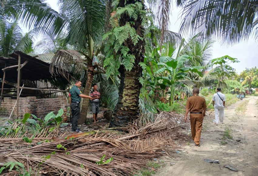 Koramil 06/Siak Hulu Bersama Pemdes dan Petugas Kesehatan Sidak Kandang Babi di Karya IV Desa Tanah Merah yang Meresahkan Warga