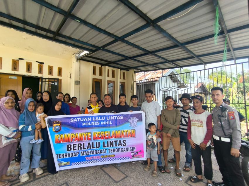 Satlantas Polres Inhil Sampaikan Pesan Keselamatan Lalu Lintas kepada Masyarakat