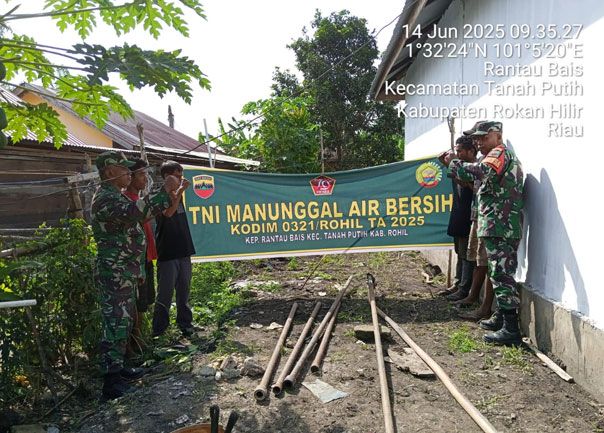 Koramil 0321-02/TP Bangun Sumur Bor, Penuhi Sumber Air Bersih di Mushollah Robiatul Umri