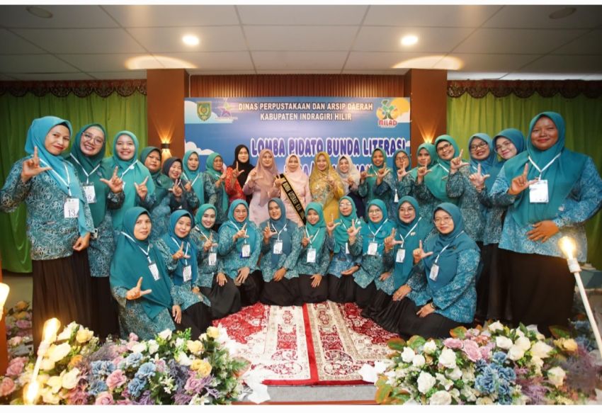 Gelorakan semangat membaca, Bunda Literasi Inhil Hadiri Lomba Pidato Bunda Literasi Desa dan Kelurahan