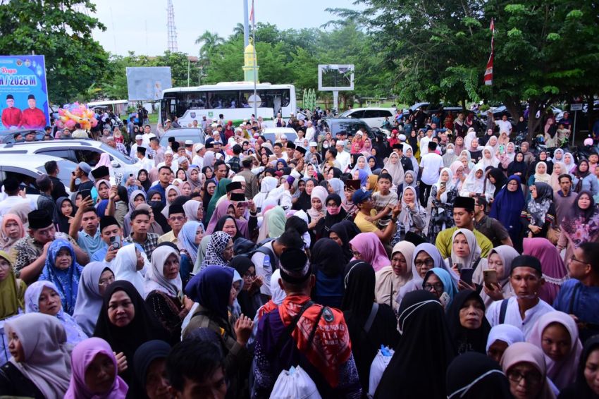 Tiba di Kampung Halaman, 174 Jemaah Haji Asal Bengkalis Disambut Hangat