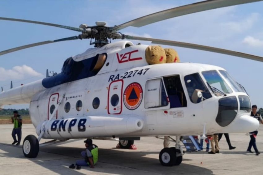 Heli Mi-8 Water Bombing Tiba di Riau, Kekuatan Udara Pemadaman Karhutla