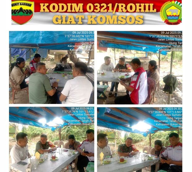 Anggota Koramil 0321-02/TP Komsos dengan Warga Kepenghuluan Mesah