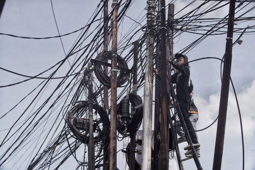 Kabel Semrawut, Pemko Pekanbaru Peringatkan Pemilik Jaringan