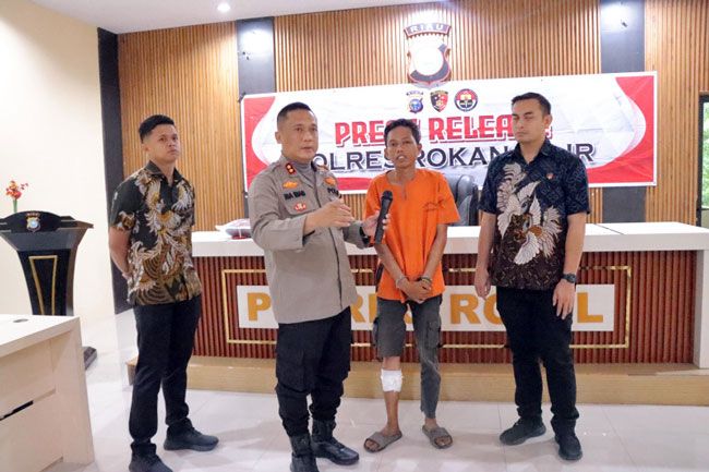 Polres Rohil Ungkap Kasus Pembunuhan Remaja di Pasir Limau Kapas