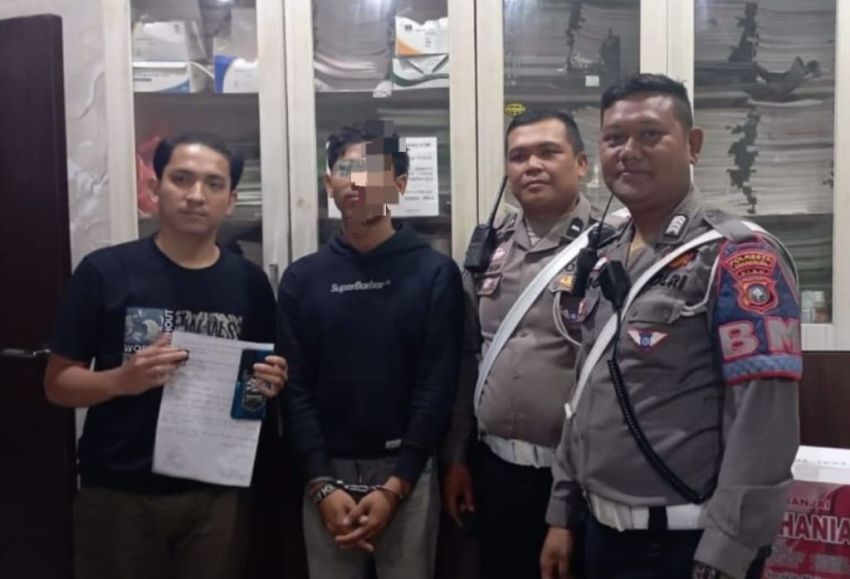 Nekat tak Pakai Helm, Pria Ini Ditangkap Polisi Bawa Inex di Tugu Zapin