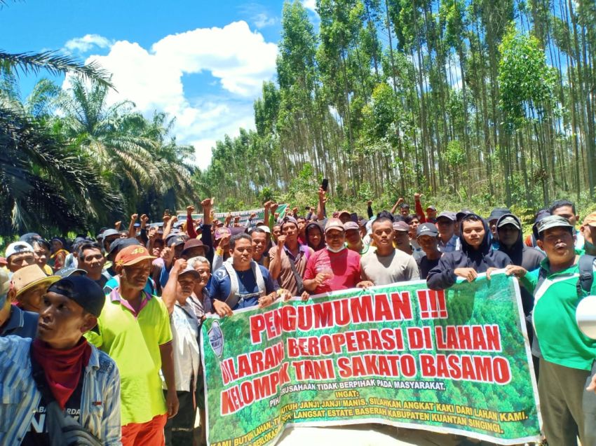 Ratusan Anggota Kelompok Tani SKB Gelar Aksi Demo, Tuntut PT. RAPP Kosongkan Lahan