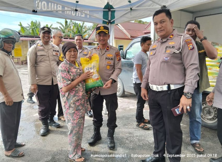 Polsek Kandis Gelar Gerakan Pangan Murah, Jual Beras dan Gula Harga Terjangkau