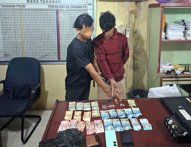 Berantas Narkoba, Tim Opsnal Polsek Kandis Bekuk Dua Pemuda Pembawa Shabu