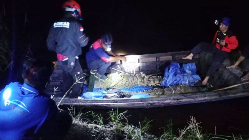 Populasi Mengkhawatirkan, Damkar Inhil Tangkap Tiga Ekor Buaya