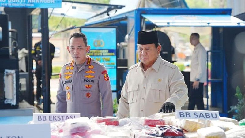 Prabowo Pimpin Pemusnahan 214,84 Ton Narkoba. Nilainya Fantastis, Rp 29,37 Triliun