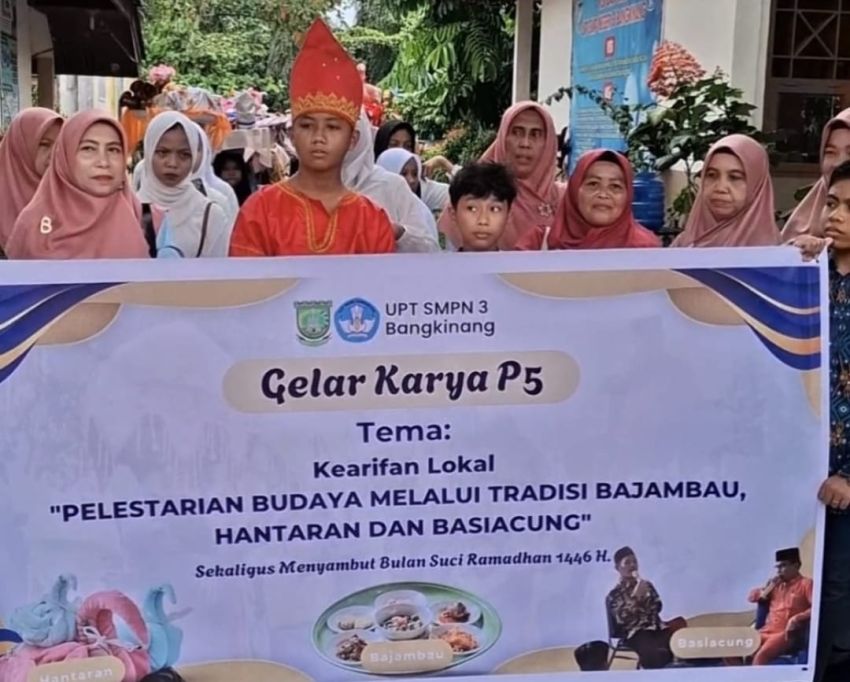 UPT SMP Negeri 3 Bangkinang Gelar Karya P5 Tema Kearifan Lokal