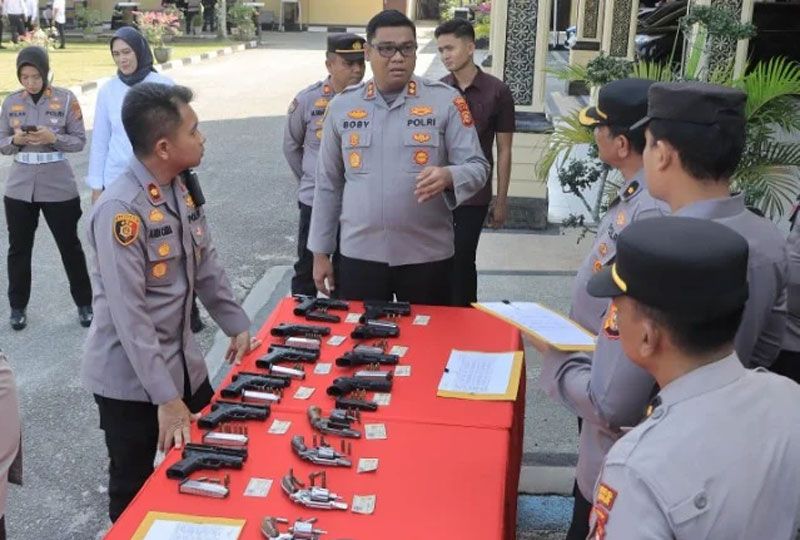 Sidak Penggunaan Senpi, Tiga Senjata Personel Polres Kampar Ditarik