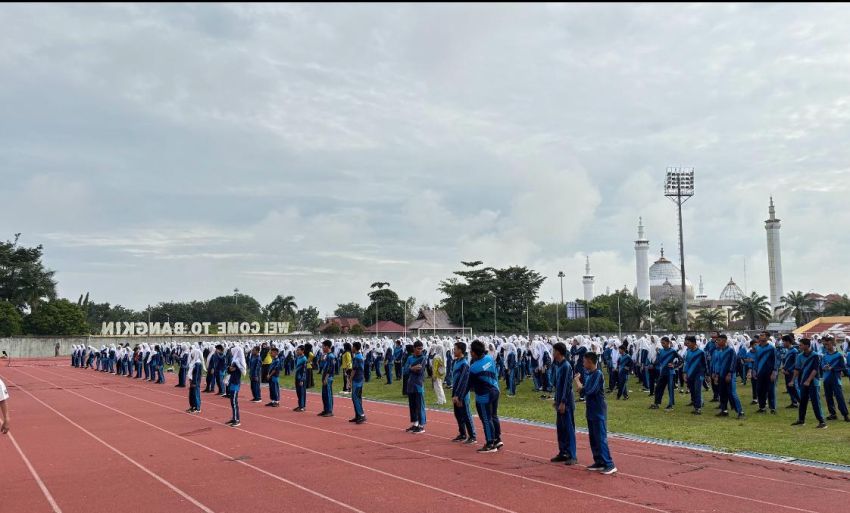 Implementasi 7 Kebiasaan Anak Indonesia Hebat, UPT SMP Negeri 1 Bangkinang Kota Senam Bersama