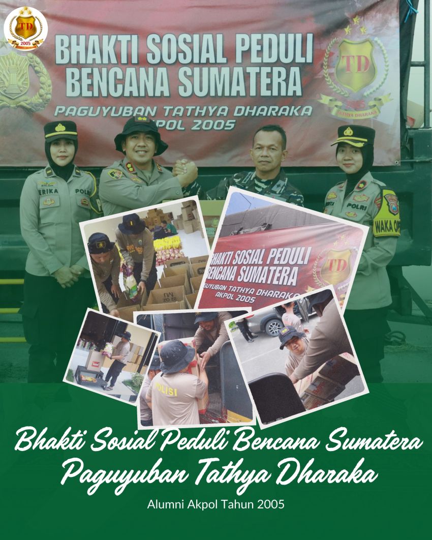 Paguyuban Tathya Dharaka Akpol 2005 Kirim Ribuan Paket Sembako untuk Korban Bencana di Sumatera