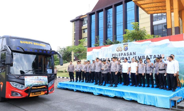 Kapolda Riau Lepas 250 Personel Satgas, Bangun Jembatan Merah Putih Presisi