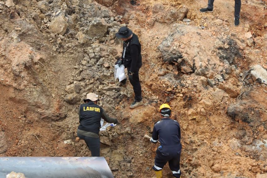 Selidiki Ledakan Pipa Gas PT TGI, Polres Inhil Gandeng Bidlabfor Polda
