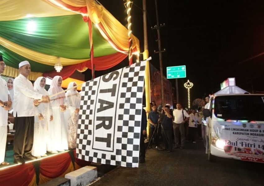 Bupati Inhil H. Herman Lepas Pawai Takbir Idul Fitri 1447 H
