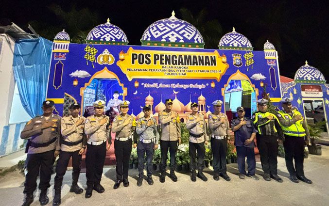 Kapolres Siak Lakukan Pengecekan Pos Pelayanan Pengamanan Simpang Exit Tol Kandis Utara