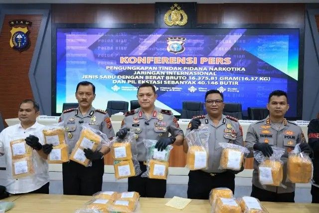 Polres Bengkalis Gagalkan Penyelundupan 16 Kg Sabu, Dikendalikan dari Lapas